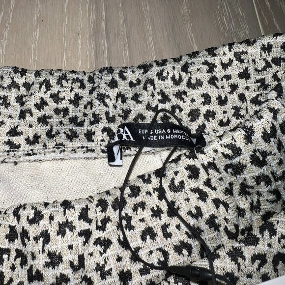 NWT Zara Black and White Patterned Jersey Skirt (US S) - Picture 3 of 4